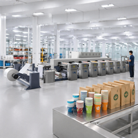 Machine d'impression flexographique à grande vitesse pour gobelets en papier avec encre à base d'eau de qualité alimentaire et séchage automatique