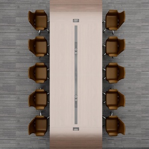 Modern Manager <b>Adjustable</b> Meeting Desk Luxury Executive Office Conference <b>Table</b> With Intelligent Charging Plug Wood Furniture - Product Image 2