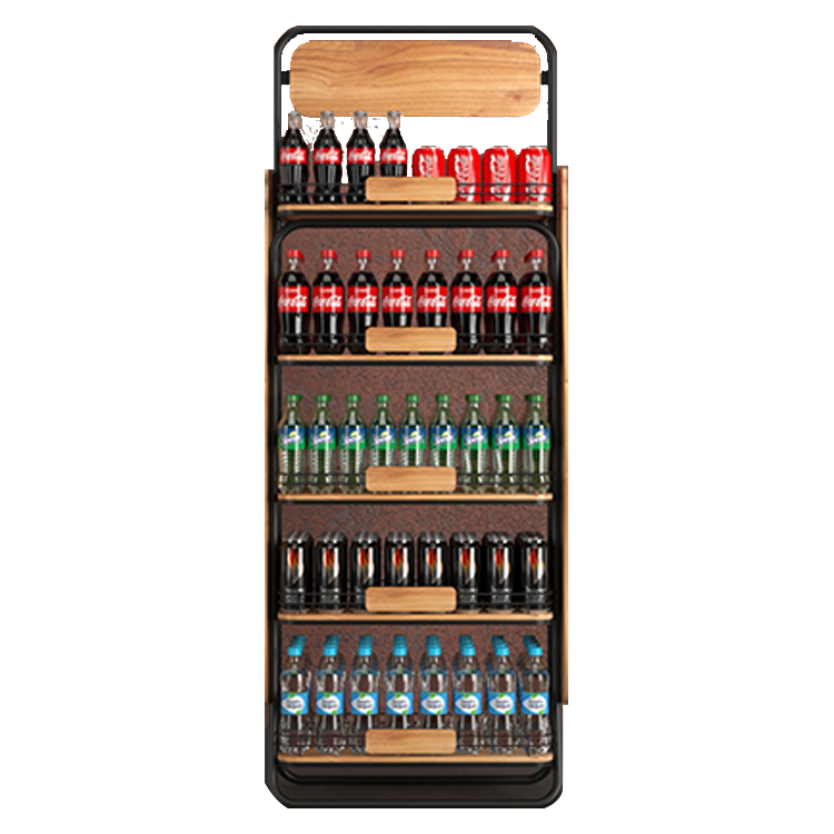 Apache 5 Layer Cola Bottle Wood Display Rack for Liquor Stores, Convenience Shops and Supermarket Beverage Promotion Zones — view 6