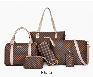 Nuova Collezione 2026: Set di 6 Borse da Donna di Lusso con Monogramma Stampato, Grande Capacità, in Poliestere, Borsa a Tracolla e a Spalla - Product Image 1