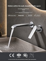 Robinet de lavabo encastré en laiton chromé à poignée unique, eau chaude et froide pour salle de bain d'hôtel