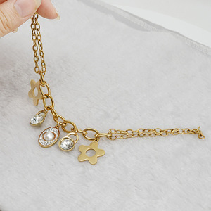ZOGXIN Charm Bracelet Gold Zinc Alloy Star Flower Pendant Women's Jewelry Gift - Product Image 4