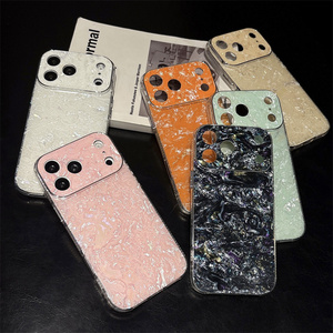 Funda de Teléfono Original Convertida en Forma de Concha Marina para iPhone 17 16 15 Pro Max, Carcasa Iridiscente con Textura Degradada Brillante - Product Image 1