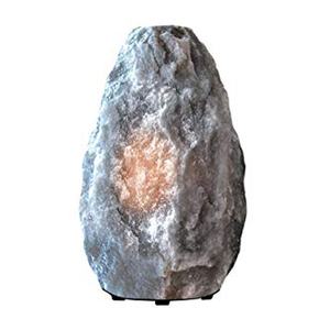 Lampe de table en sel organique poli gris, forme géométrique, toucher réel, 8-10 kg avec base en bois, modèle SE-8068 par Sian Enterprises - Product Image 5