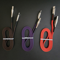 2 Amp plano Delgado nylon trenzado kirsite cubierta Mermaid Fishtail ultra velocidad de carga USB Tipo C cables