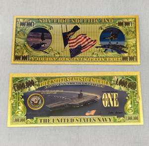 Billets de banque commémoratifs en feuille d'or du porte-avions de la marine américaine pour collection et souvenirs - Product Image 6
