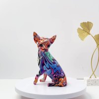 Bureau créatif haut de gamme décoratif résine artisanat coloré Chihuahua maison salon chien Sculpture décoration