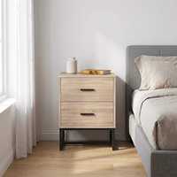 Table de chevet en bois à 2 tiroirs, sur mesure, style moderne