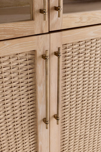 Buffet en bois massif de style ferme moderne avec rangement pour salle à manger, salon, bar à domicile - Poignées en métal, meubles de maison - Product Image 4