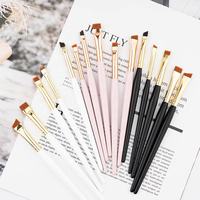 Pincel plano vegano fino para tinte de cejas, marca privada, pincel delineador de ojos con logotipo personalizado