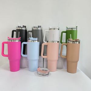 40Oz Multiple Colors Powder Coated Travel <b>Mug</b> Sports Outdoor Stainless Steel Tumbler With Handle - Product Image 2