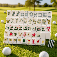 Tuiles de Mahjong américaines en acrylique sur le thème du golf, 160 pièces, coffret cadeau pour la maison, pour le divertissement et les jeux de société