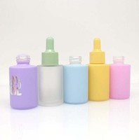 Botol Serum Kaca Mewah Kosong Bergradasi Warna Doff untuk Perawatan Kulit, Pelembab Wajah, Minyak Esensial Rambut & Mata 30ml 50ml Dengan Pipet