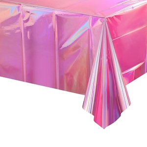 Nappes en plastique irisées brillantes jetables, nappes rectangulaires laser, nappes holographiques, fournitures pour anniversaires - Product Image 1