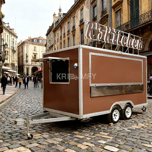 Chariot de vente mobile extérieur classique noir de 4 m pour BBQ, tacos, snacks, cuisine, café, boulangerie, jus et concession - Product Image 6