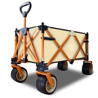 Chariot pliant robuste, chariot pliant portable, chariot utilitaire pliable de grande capacité pour le camping en plein air, la plage