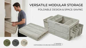 Caisse de rangement pliable pour équipement de camping, personnalisable avec logo OEM et ODM, empilable, avec compartiments. - Product Image 5