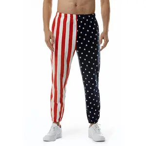 Nuoxin Custom New Style Plus Size Men's Usa Pants Sports Leisure American Flag Pants