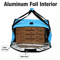 Sac isotherme imperméable pour pizzeria, taille moyenne, doublure en aluminium, fermeture éclair en mousse, logo personnalisé, vente en gros, sac de livraison de pizza