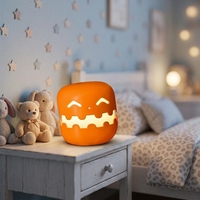 Veilleuse créative et amusante en forme de citrouille, cadeau d'Halloween, activée par la touche, rechargeable par USB, lumière douce, veilleuse de chevet à gradation progressive