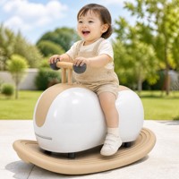 Cheval à bascule 2-en-1 en forme de nuage pour enfants de 2 à 6 ans, jouet à glisser et à basculer en bois