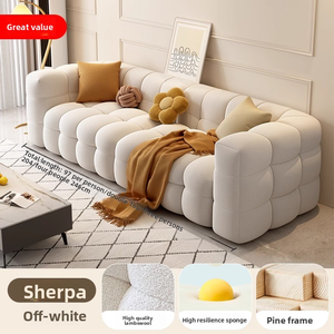 उच्च गुणवत्ता वाले लोकप्रिय सोफे सेट फर्नीचर लिविंग रूम सोफे आधुनिक आरामदायक सफेद सोफे गर्म बिक्री क्रीम शैली कपड़े सोफे घर के लिए - Product Image 4