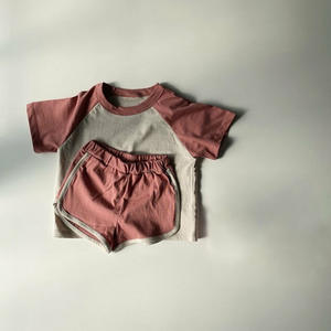 Conjuntos de Ropa para Niños, Verano 2021, Camiseta de Manga Raglán a la Moda, Pantalones Cortos de Algodón, Traje para Niños y Niñas - Product Image 2