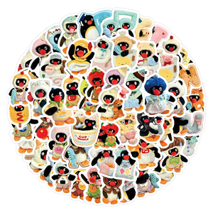 105 autocollants en vinyle imperméables par sachet pour les fans de Pingu, pour la décoration de bagages, ordinateurs portables et skateboards - Product Image 2