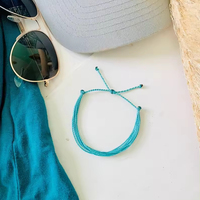 Pura Vida-Style Étanche Surf Ciré Bracelet/Cheville D'été Beachy Réglable Chaîne Pile Bracelets D'amitié