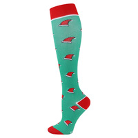 Chaussettes de compression sportives en nylon tricoté pour Noël, longues, décontractées, pour hommes et femmes, idéales pour la course et le fitness en extérieur