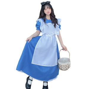Disfraz de Cosplay con Temática de Alicia en el País de las Maravillas, Falda de Sirvienta de <span class=keywords><strong>Cuento</strong></span> de Hadas para Halloween, Televisión y Cine, con Delantal - Product Image 1