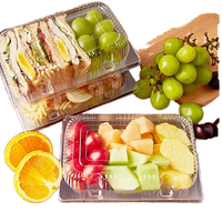 Boîtes en plastique transparentes jetables recyclables de qualité alimentaire pour animaux de compagnie, boîte à noix, boîte durable, étanche à l'humidité, boîte scellée pour pâtisserie, fruits, desserts