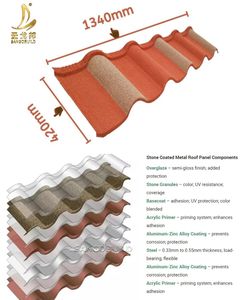 Azulejos de techo de metal recubiertos de piedra del Golán clásico Diseño tradicional Línea de producción de azulejos de techo lisos Techo de África de onda Romana - Product Image 2