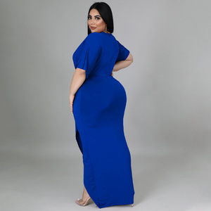 N7420 nuovi arrivi primavera <span class=keywords><strong>taglie</strong></span> <span class=keywords><strong>forti</strong></span> <span class=keywords><strong>abiti</strong></span> da donna <span class=keywords><strong>Sexy</strong></span> Nightclub irregolare con scollo a v <span class=keywords><strong>abiti</strong></span> da sera Chic da donna - Product Image 3