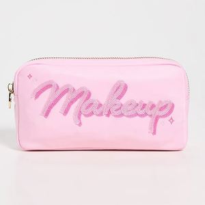 Sac cosmétique en nylon personnalisé avec logo, écologique, léger, durable, organisateur, lettre brodée, étanche, pour voyage - Product Image 1