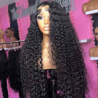 Peluca de Cabello Humano Virgen Vietnamita con Ondas Profundas, Encaje Frontal Transparente HD 13x4, Sin Pegamento, Pre-Desplumada, Aspecto Natural, Grado 12A, Venta al Por Mayor