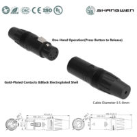 Câble DMX512 professionnel IP65 extérieur 5 broches XLR mâle vers femelle avec faisceau de câblage fini, contacts en alliage de cuivre plaqués or