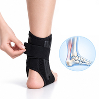Attelle de cheville à ressort, élastique, à compression, avec lacets et Velcro, stabilisateur de talon en éponge, pour usage sportif adulte