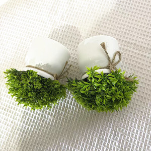 Nueva Planta Artificial Esférica Verde con Lazo de Cuerda de Cáñamo, Pequeño Bonsái en Maceta, Hecho a Mano, para Hogar, Balcón, Entrada, Exterior - Product Image 4