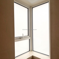 Aluminiumfenster für Häuser, Drehfenster, Klappfenster, Thermisch Getrenntes Fenster mit Milchglas für Villa und Meerblick-Schlafzimmer