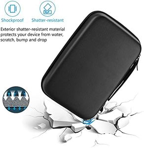 Étui de transport rigide <span class=keywords><strong>ProCase</strong></span> L noir pour appareils électroniques, organiseur portable pour MacBook, adaptateur secteur, batterie externe, souris Apple Magic, USB, fermeture éclair - Product Image 5