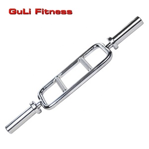 Barre de triceps olympique Guli Fitness OB34, musculation, acier solide, shrug, deadlift, hex trap, barre d'haltères de salle de sport avec colliers à ressort - Product Image 2