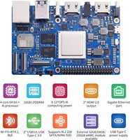 Carte de développement Orange Pi AIpro 8-12T, 16 Go LPDDR4X, puissance de calcul Ascend, mini PC 4 cœurs 64 bits, WiFi/BT/BLE, 64 Go
