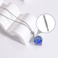 Collier porte-pierre en cristal réglable Collier pendentif en cristal vide Chaîne avec cage en acier inoxydable pour bijoux DIY