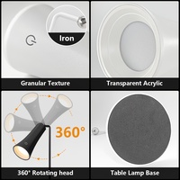 Lampe de bureau magnétique 4 en 1 Rechargeable sans fil LED Flexible Portable USB Port Touch Study Office Bedroom Bedside Modern
