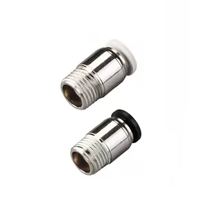 POC Quick Connecting Tube Fittings of G Thread Push in Pneumatic Pipe Fittings Series Round Male Straight PU / Nylon Hose Equal