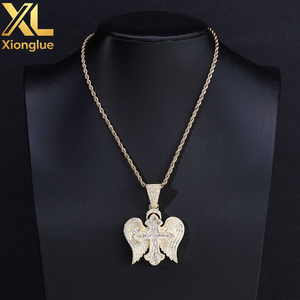 Hip Hop Custom 925 Sterling Silver Moissanite <b>Cross</b> Praying Hand Tennis <b>Chain</b> Men'S Retro Necklace - Product Image 5