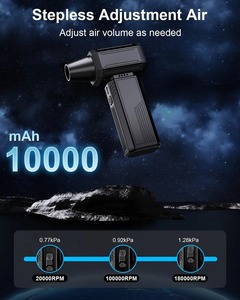 Nouveau ventilateur violent 180000 tr/min, souffleur turbo sans balais, puissant souffleur d'air, aspirateur de poussière, charge Type-C, vents forts 54 m/s - Product Image 2
