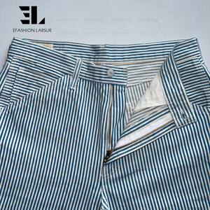LARSUR Pantalon en denim à rayures indigo personnalisé d'usine en détresse délavé <span class=keywords><strong>Jean</strong></span> automobile Wabash Railway Railroad pour hommes - Product Image 4