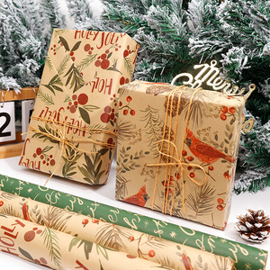 Wholesale 80g <b>Christmas</b> Kraft <b>Paper</b> 43*300cm Gift Luxury Custom Packaging Wrapping <b>Paper</b> Roll - Product Image 4